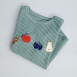 Kid’s Greenish Waffle T-shirt Fruits