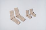 Beige Socks Colorful Grid