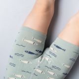 Kids&#039; Turquoise Short Cotton Leggings Fish