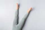 Kids’ turquoise cotton leggings Grid Blå