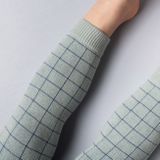 Kids’ turquoise cotton leggings Grid Blå