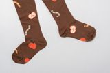 Kids&#039; Brown Cotton Tights Apples