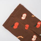 Kids&#039; Brown Cotton Tights Apples