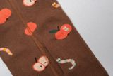 Kids&#039; Brown Cotton Tights Apples