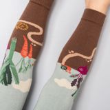 Kids’ brown-turquoise cotton leggings Vegetables