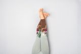 Kids’ brown-turquoise cotton leggings Vegetables