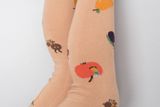 Kids’ light brown cotton leggings Fruit