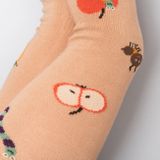 Kids’ light brown cotton leggings Fruit