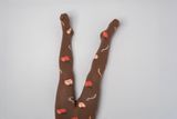 Kids&#039; Brown Cotton Tights Apples