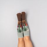 Kids’ Brown-turquoise Knee Socks Vegetables