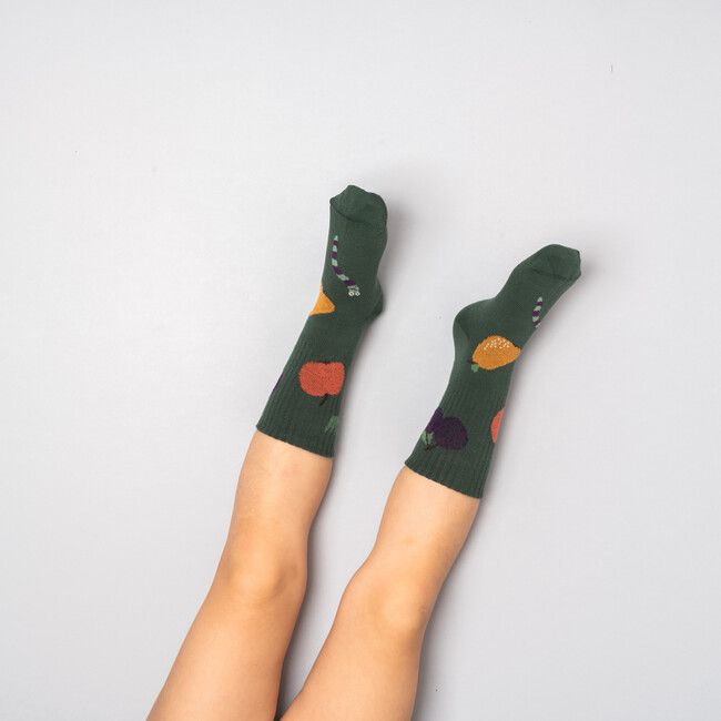 Kids’ dark green socks Fruits